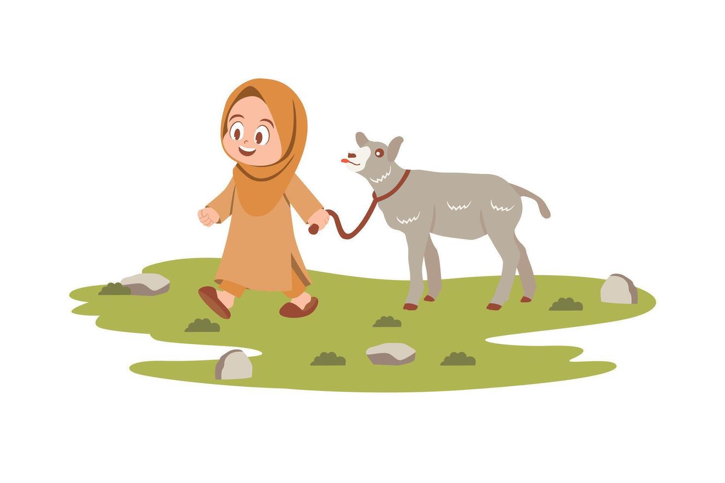A Girl and Her Sacrificial Lamb vector