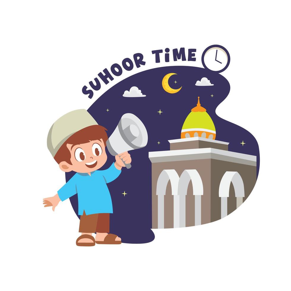 Suhoor Time, Preparing for a Day of Fasting vector