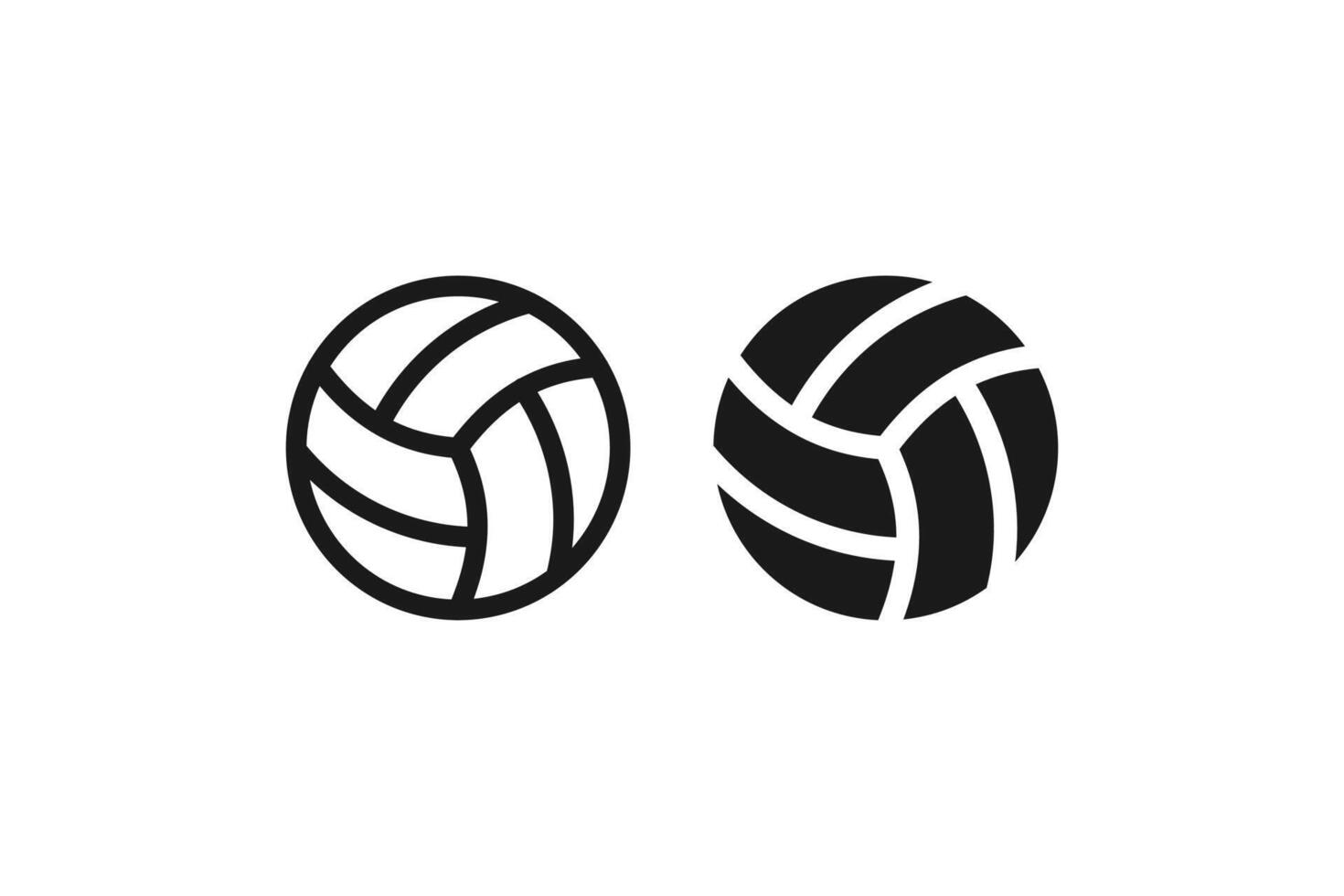 volleyball icon line and flat design vector