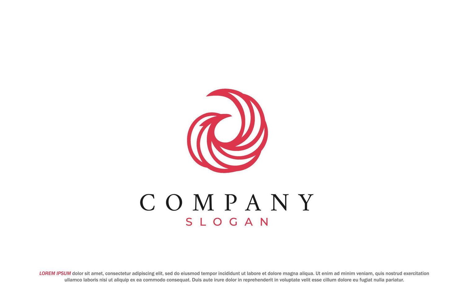 Elegant Red Phoenix circle Logo Design for Business vector