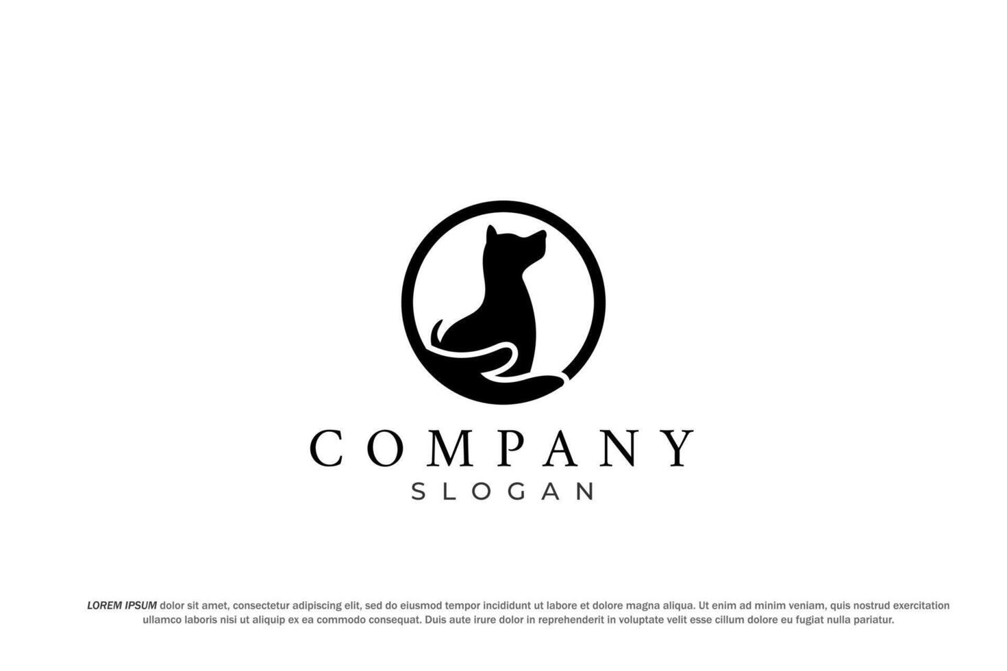 dog and hand palm shelter rescue stray animal logo vector