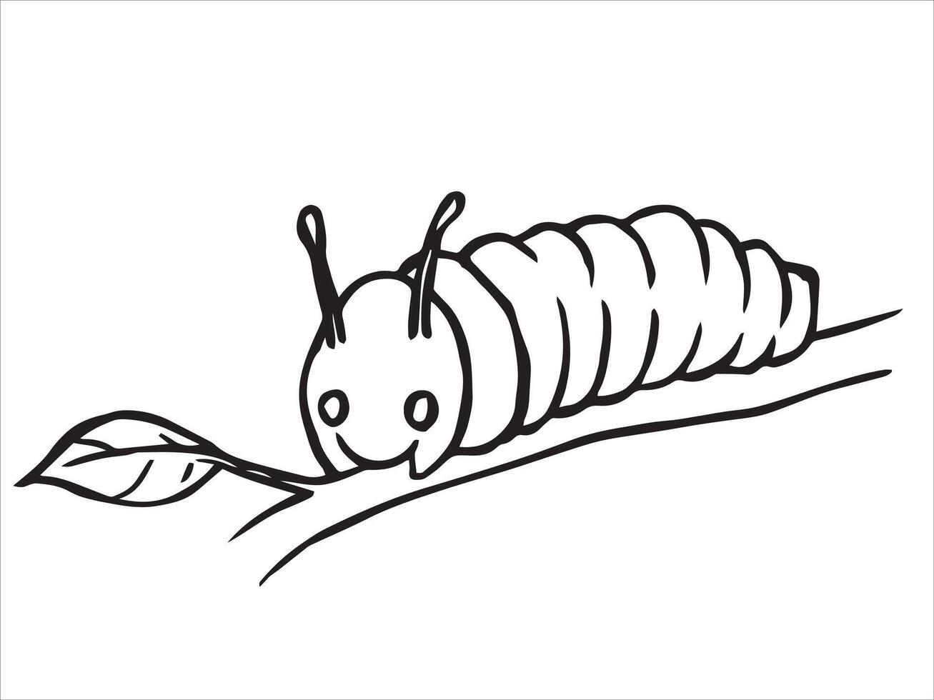 insect caterpillar. sketch style illustration. vector