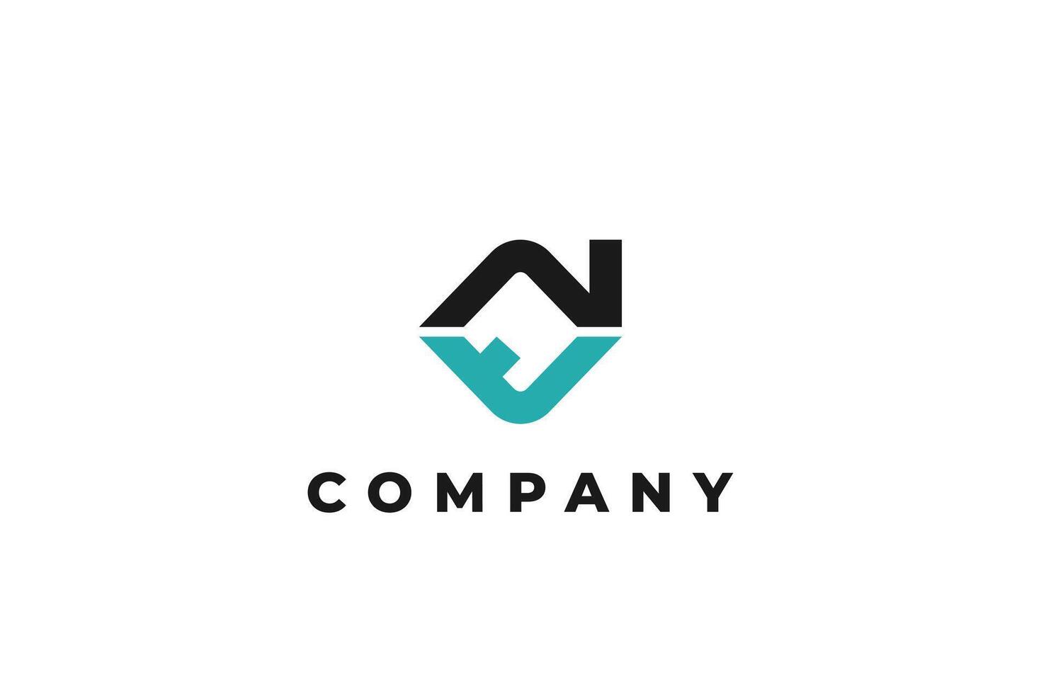 letter nt or tn abstract modern business logo vector
