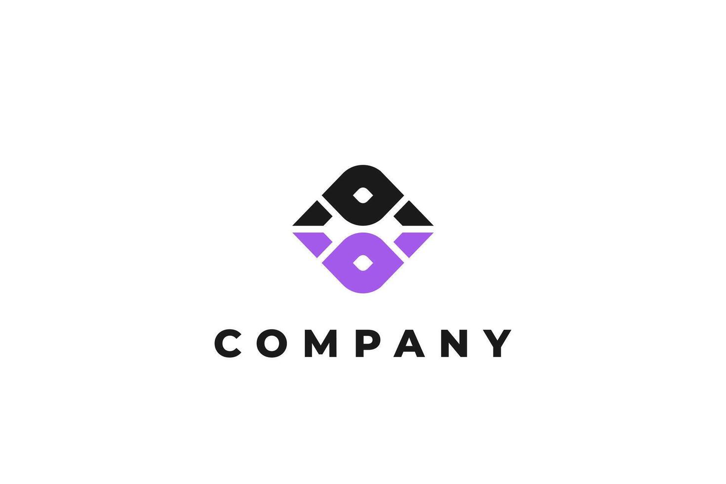 letter double o or oo b abstract modern business logo vector