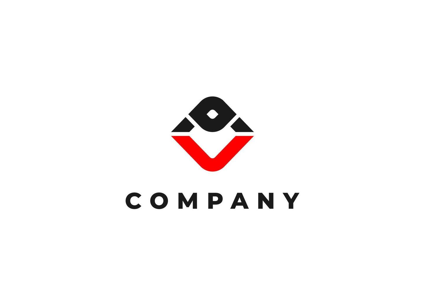 letter ov or oa or oc abstract modern business logo vector