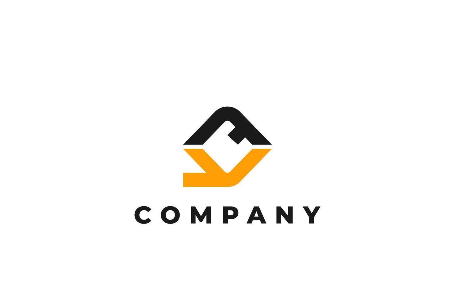 letter ty or yt abstract modern business logo vector