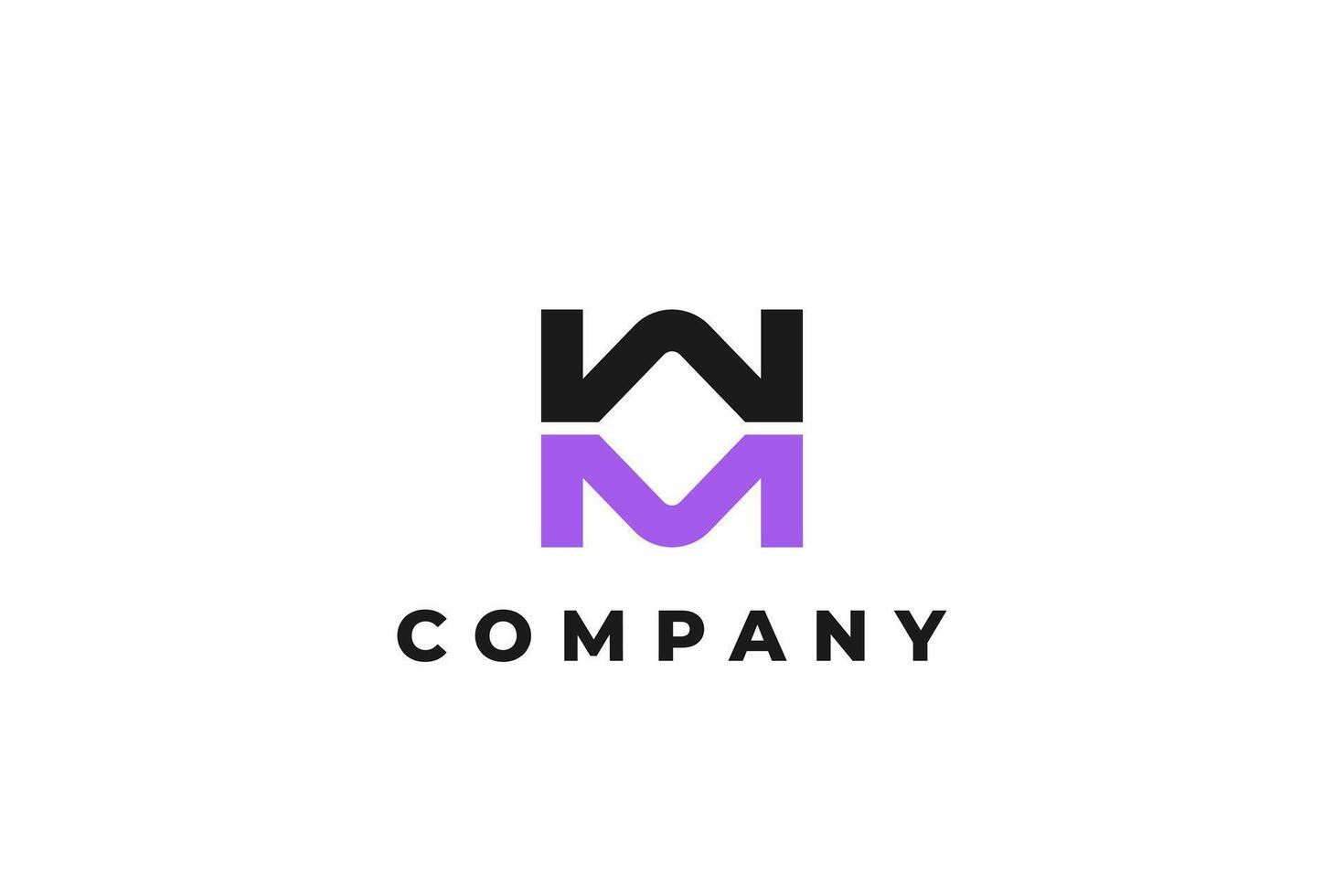 letter double m or mm symbol abstract modern business logo vector