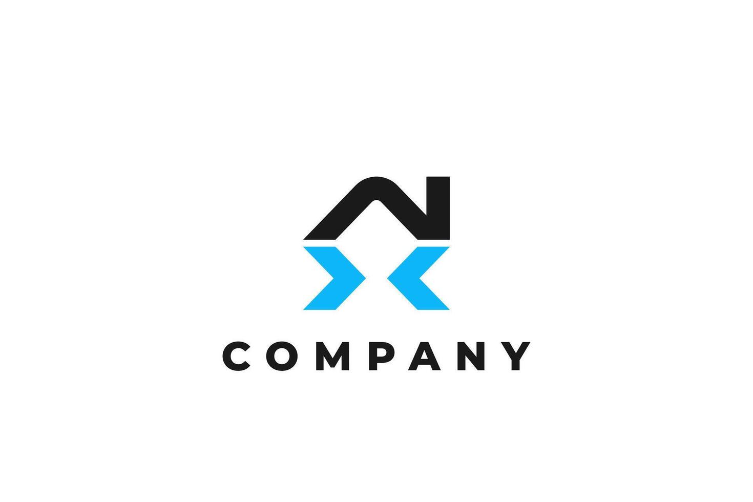 letter nx or xn abstract modern business logo vector