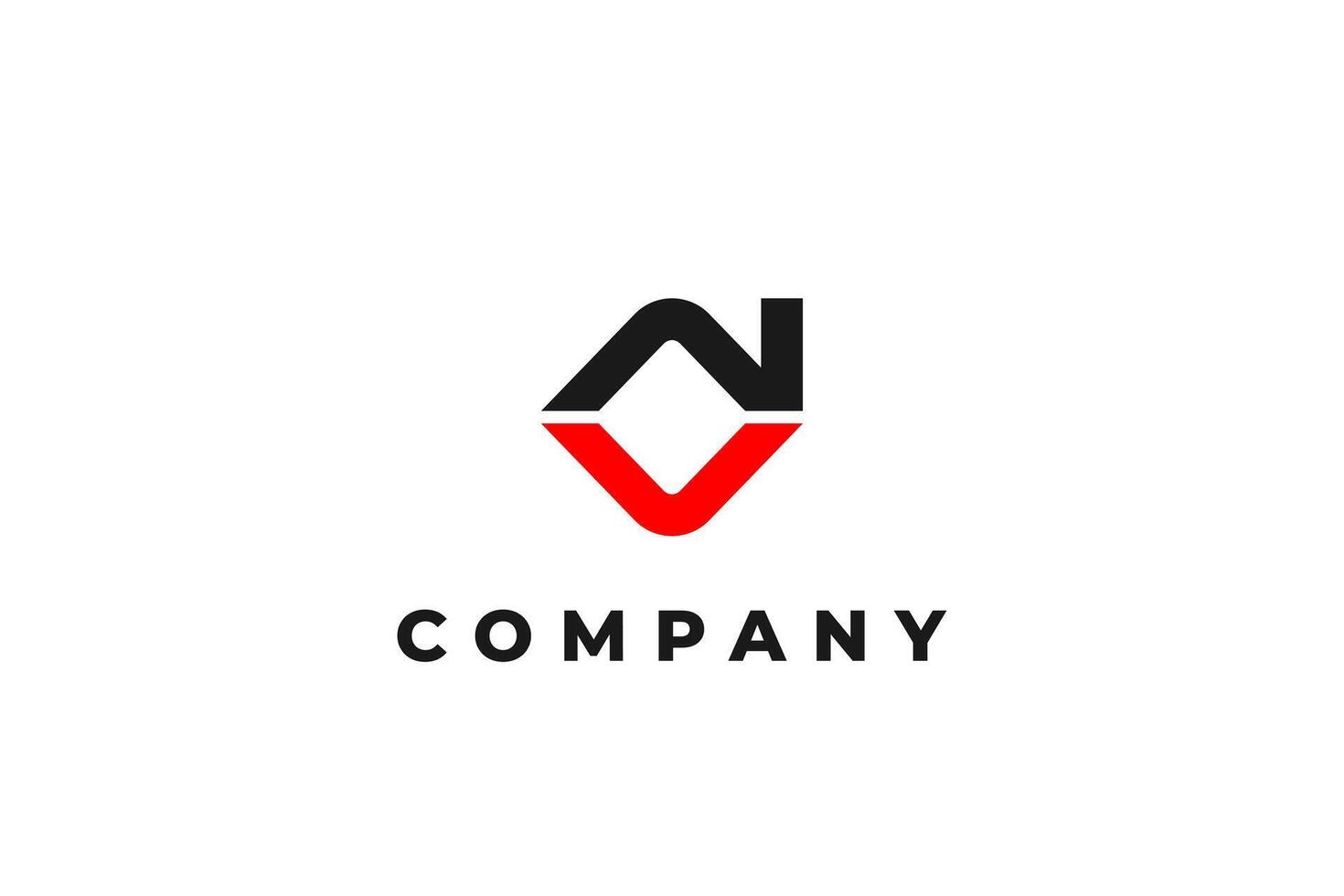 letter nv or na or nc abstract modern business logo vector