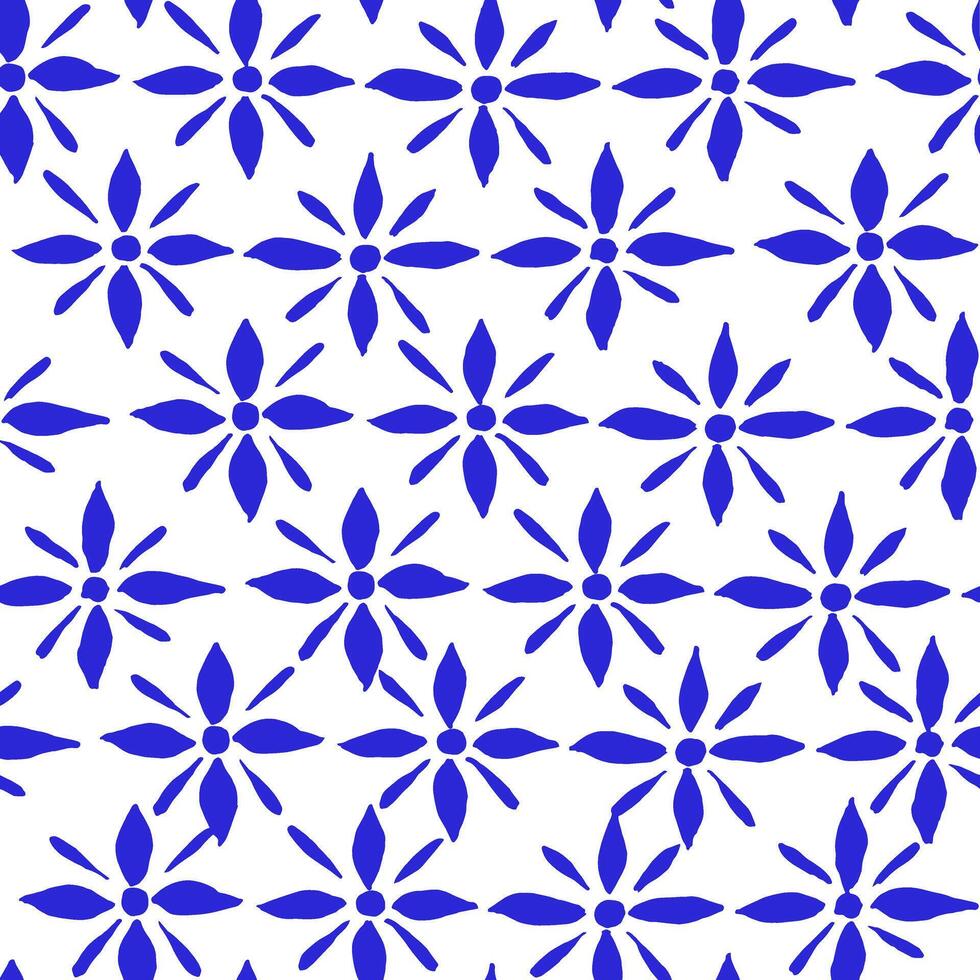 Seamless pattern with blue damask ornaments. vector