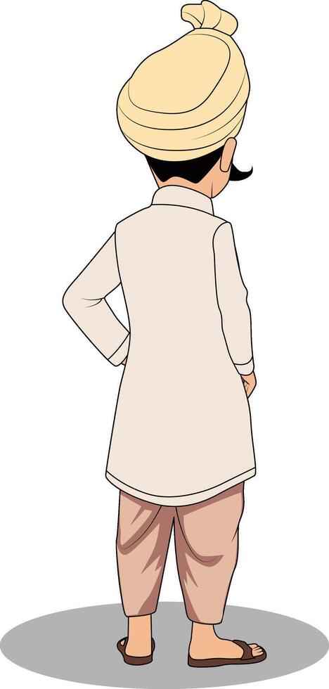 Young Indian Villager Cartoon Avatar Design vector