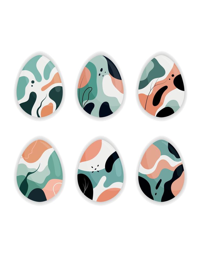 Abstract Modern Easter Eggs Minimalist Design vector