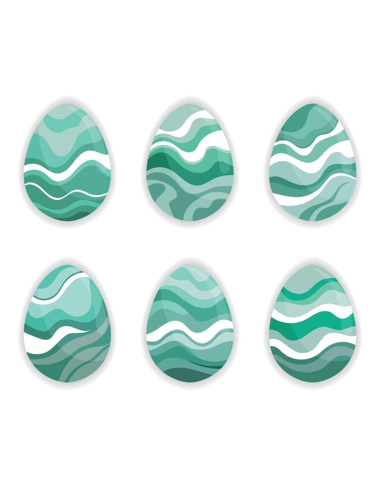 Green Abstract Easter Eggs Modern Design vector