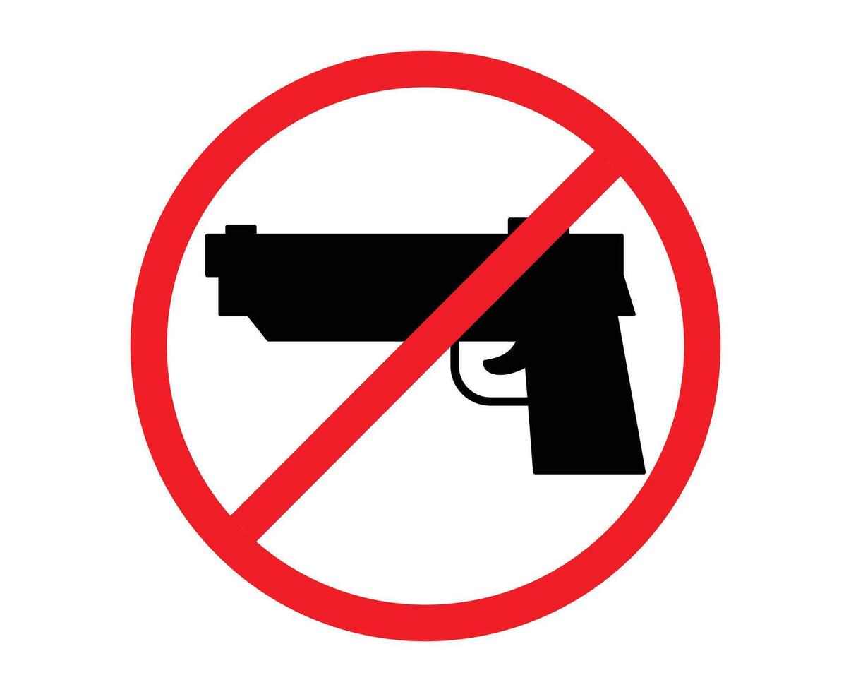 No Guns Weapons Allowed Prohibition Sign Icon. firearms prohibited area sign vector