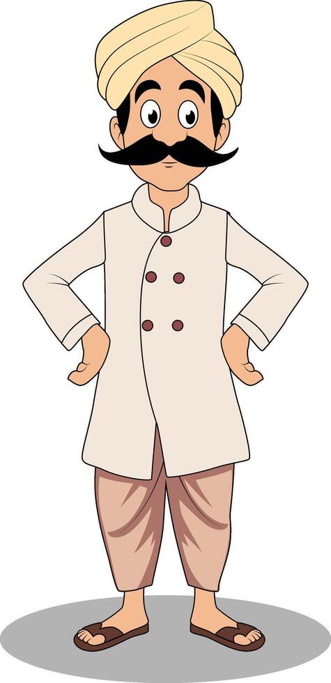 Indian Folk Musician Cartoon Character Design vector