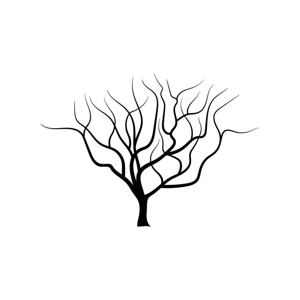 Dead Tree Silhouette Design, No Leaves Tree vector