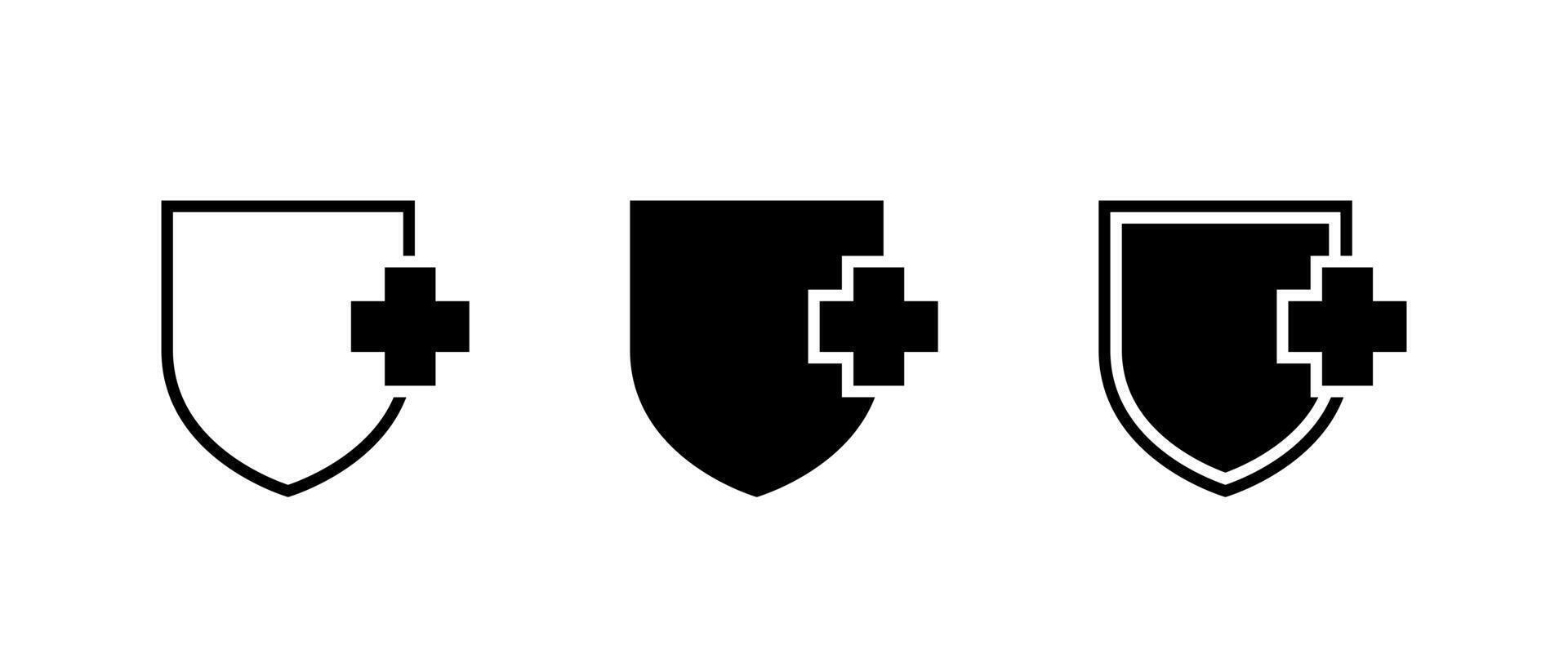 Medical shield icon. Healthy badge sign. Protect, health protection symbol vector