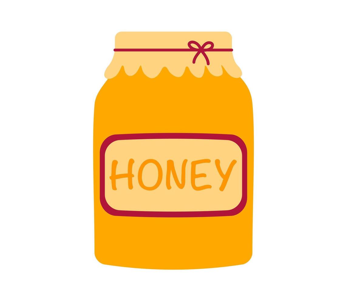 Honey jar. Bee honey and apiary concept. illustration isolated vector