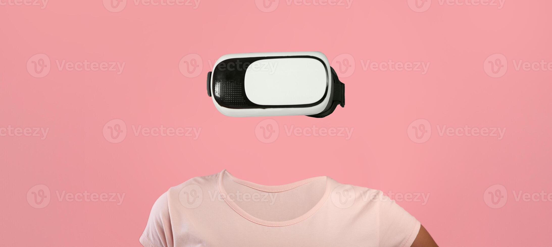 A person is immersed in virtual reality using high-tech goggles, showcasing modern gadgetry. The isolated background emphasizes the advanced technology experience without distraction. photo