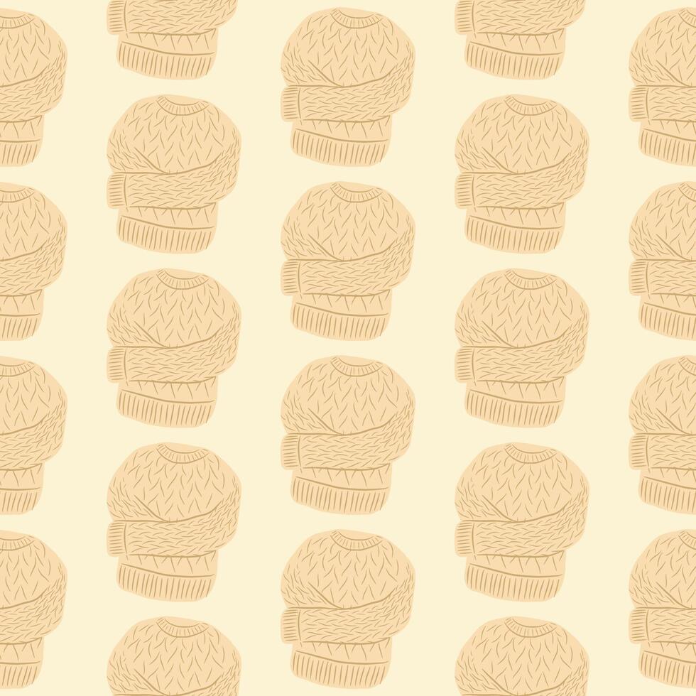 Seamless pattern with hand drawn sweater. Clothes, weather, seasonal, fashion background vector