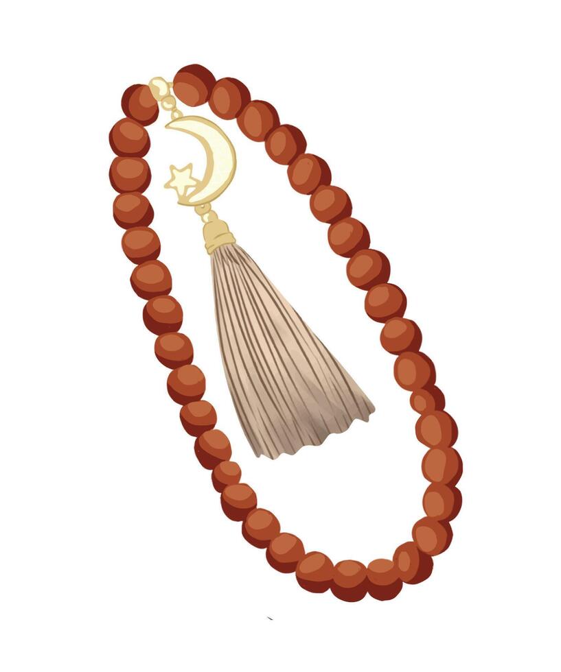 A spiritual and artistic representation of a tasbih, symbolizing prayer vector