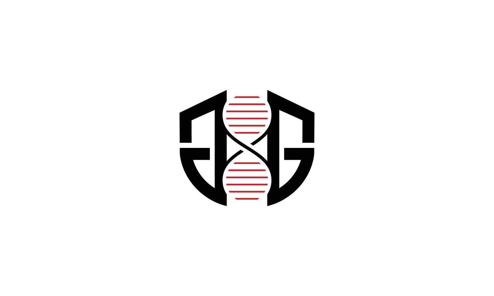 GG DNA monogram logo design vector