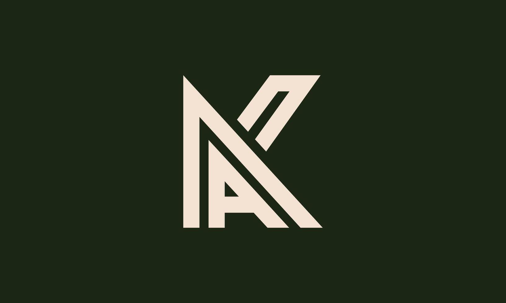 Ak or KA monogram logo design vector