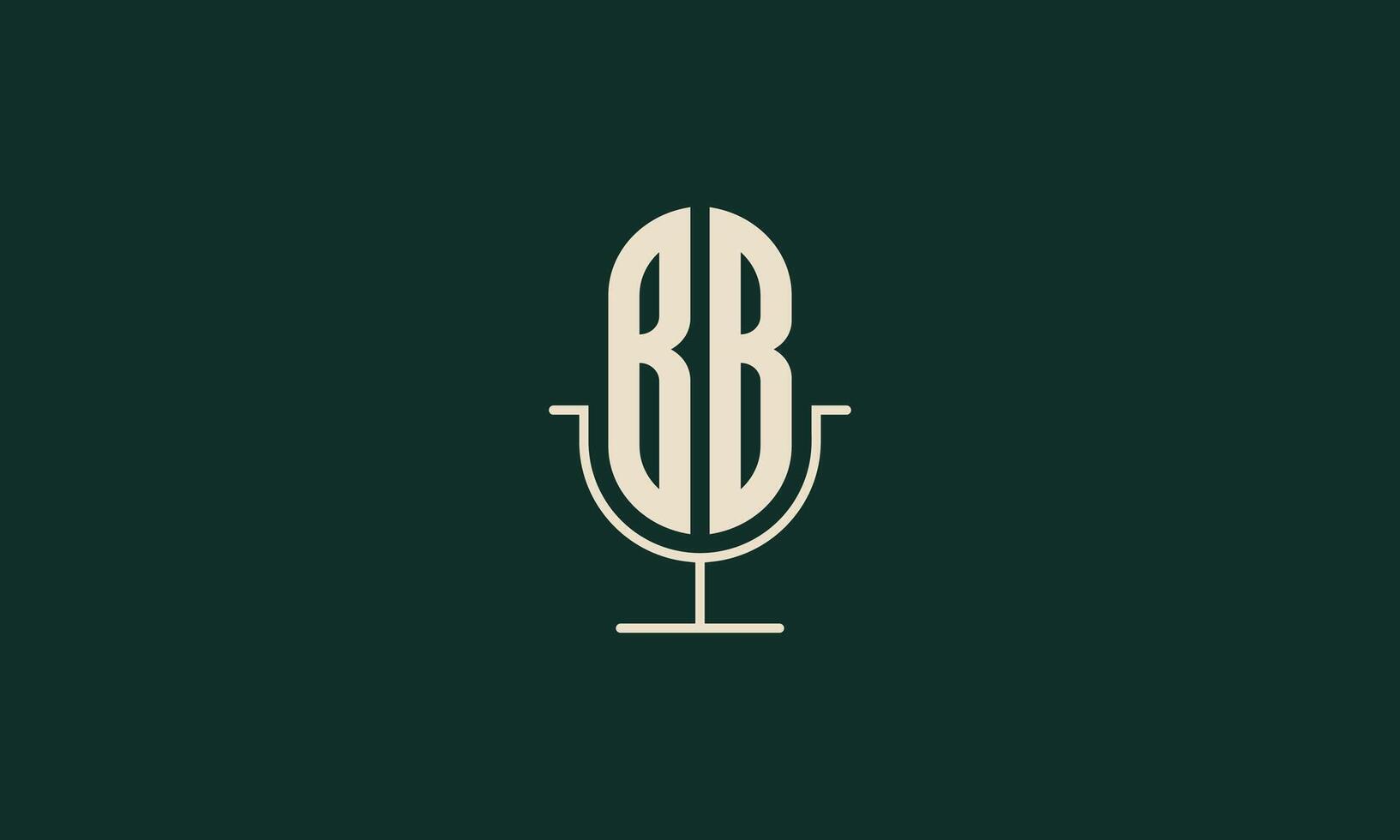 BB podcast mic monogram logo design vector