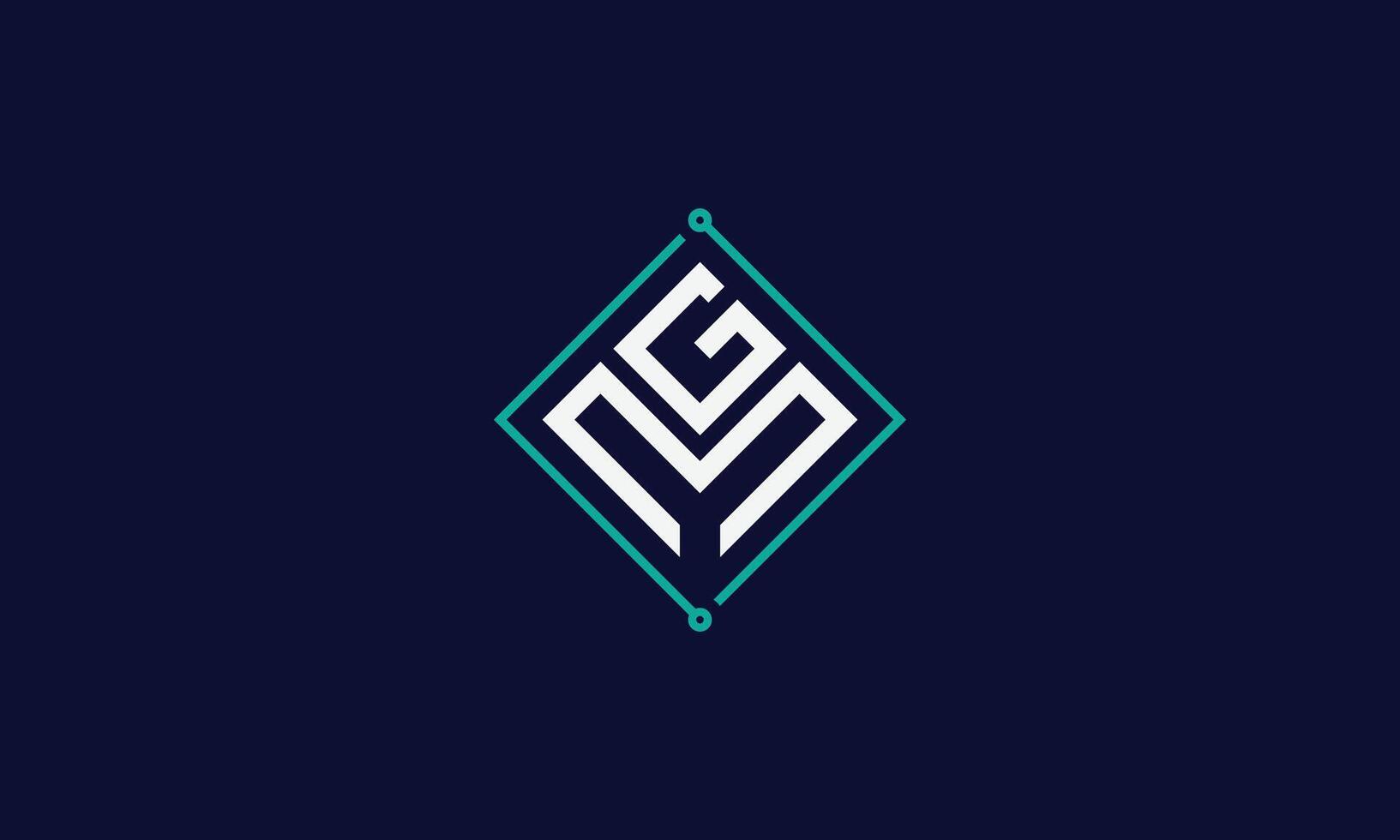 GM circuit monogram logo design vector