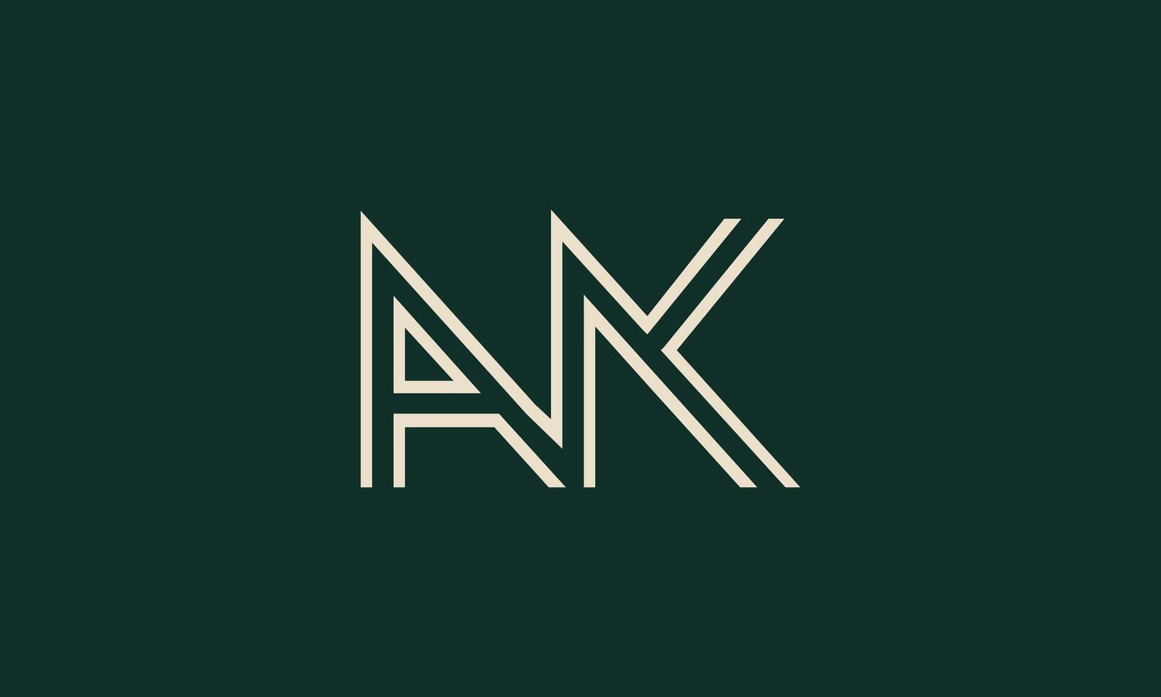 AK outline monogram logo design vector