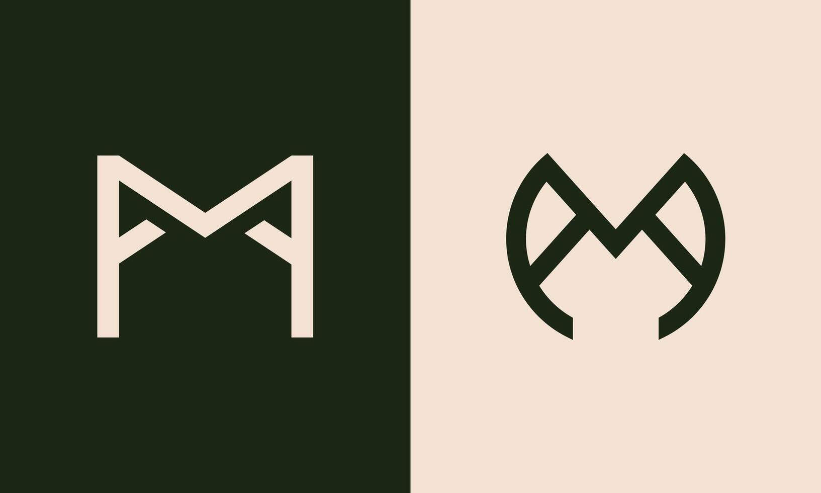 AMA or MAA minimalistic monogram logo design vector