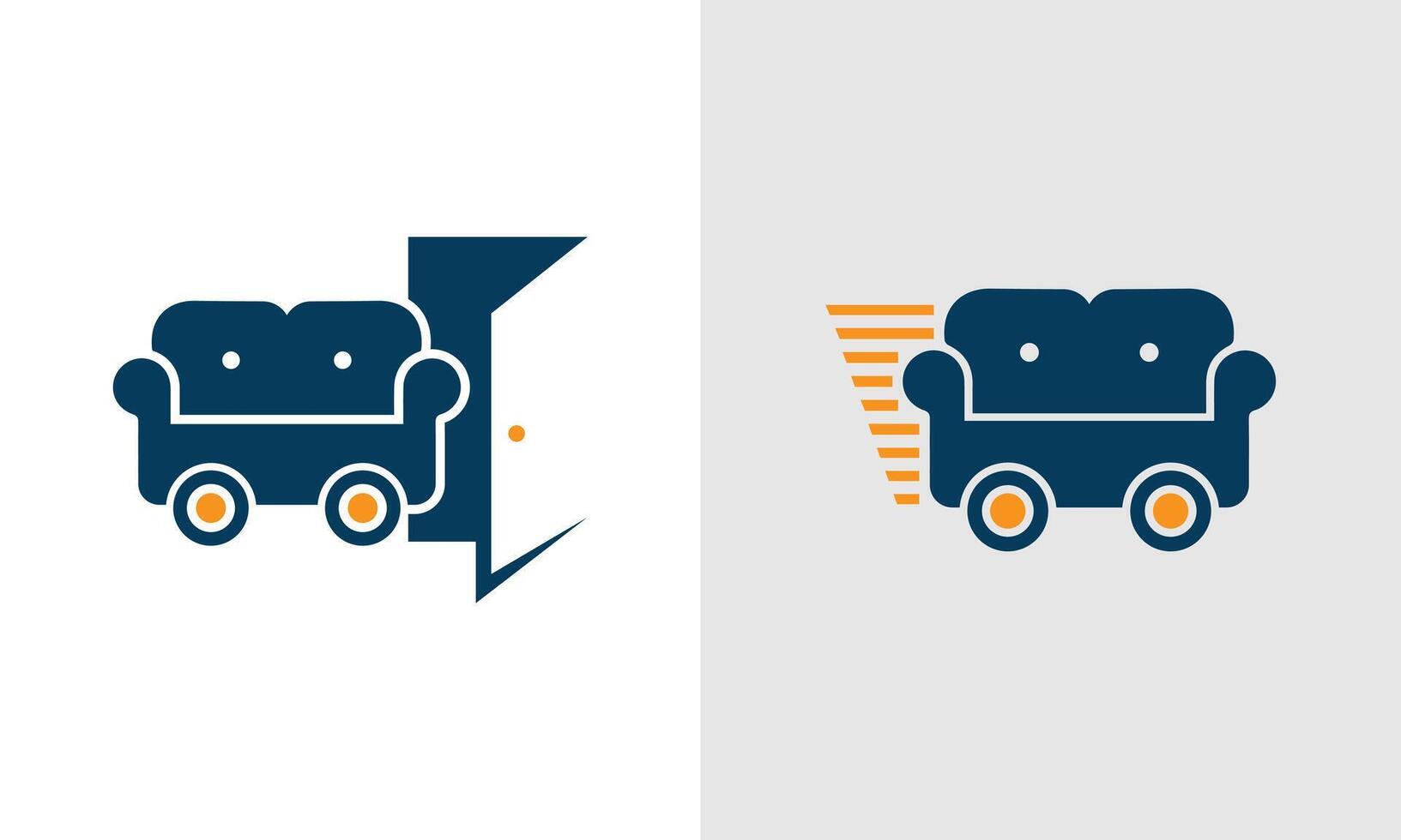 Furniture moving service logo design vector