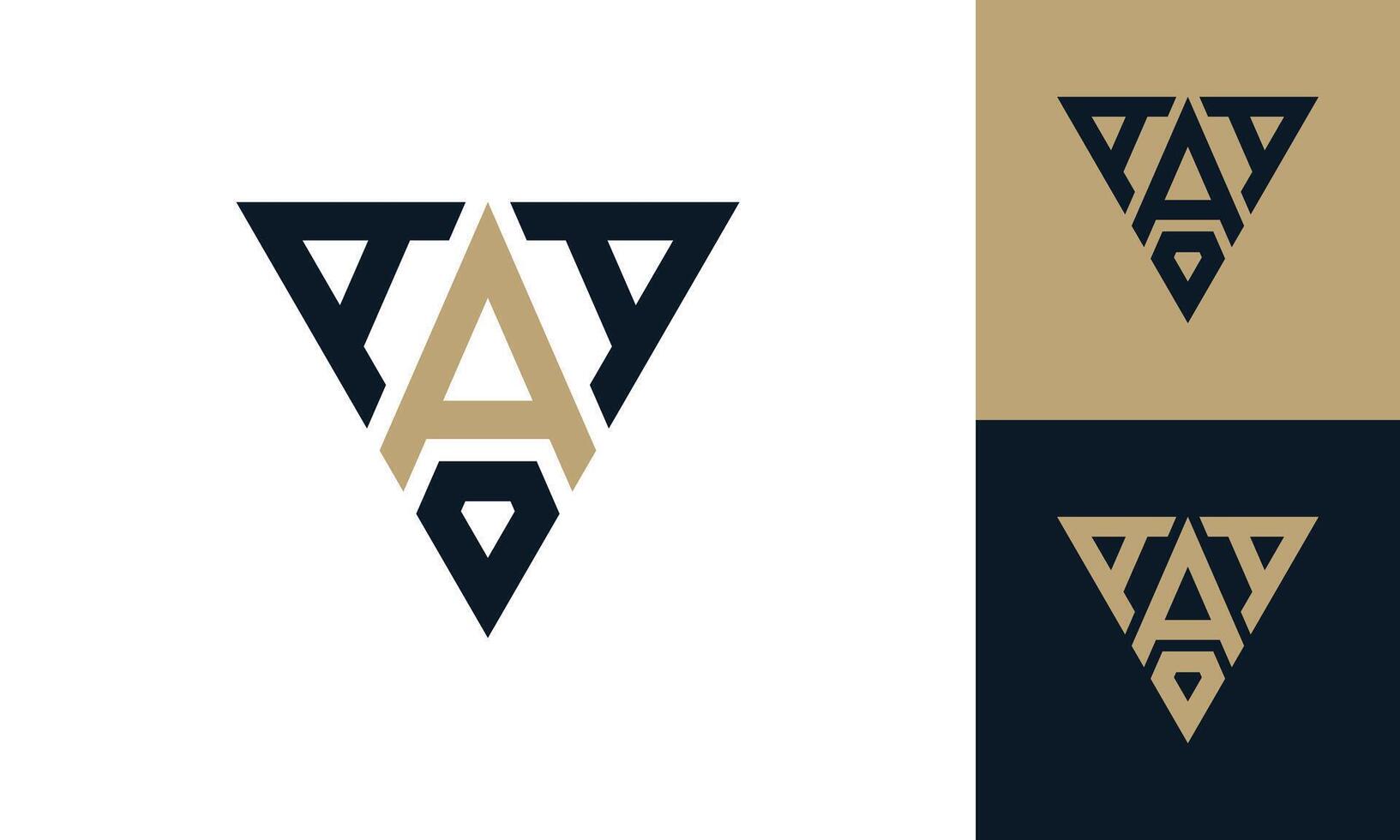 AAA triangle monogram logo design vector