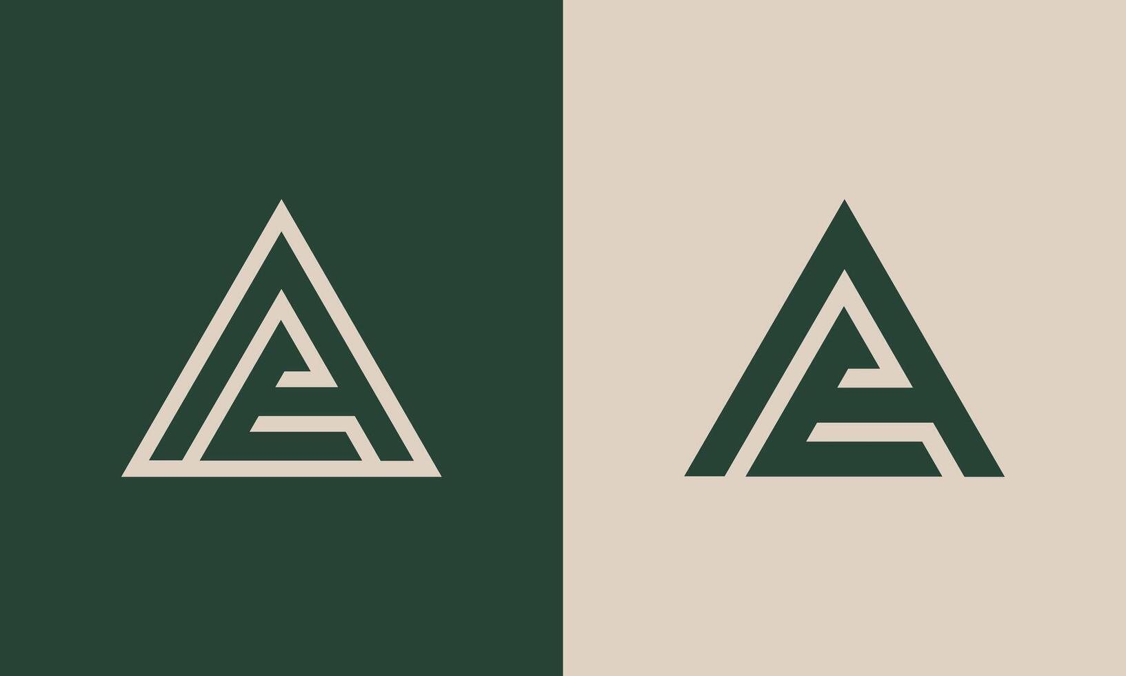 AE triangle monogram logo design vector