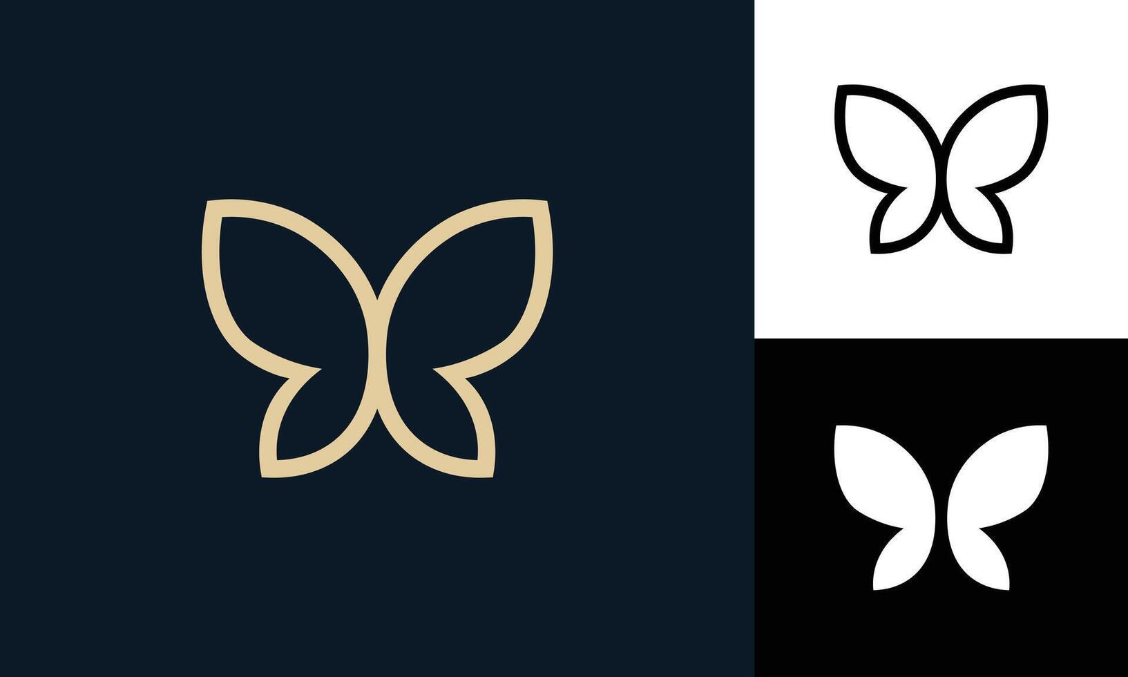 Minimalistic butterfly logo design vector