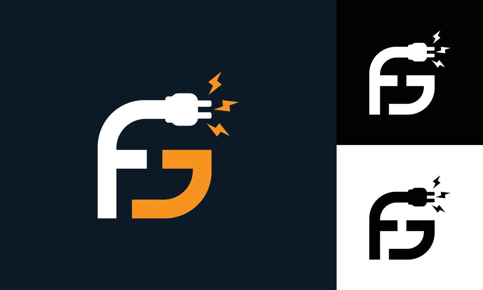 FG electronics monogram logo design vector