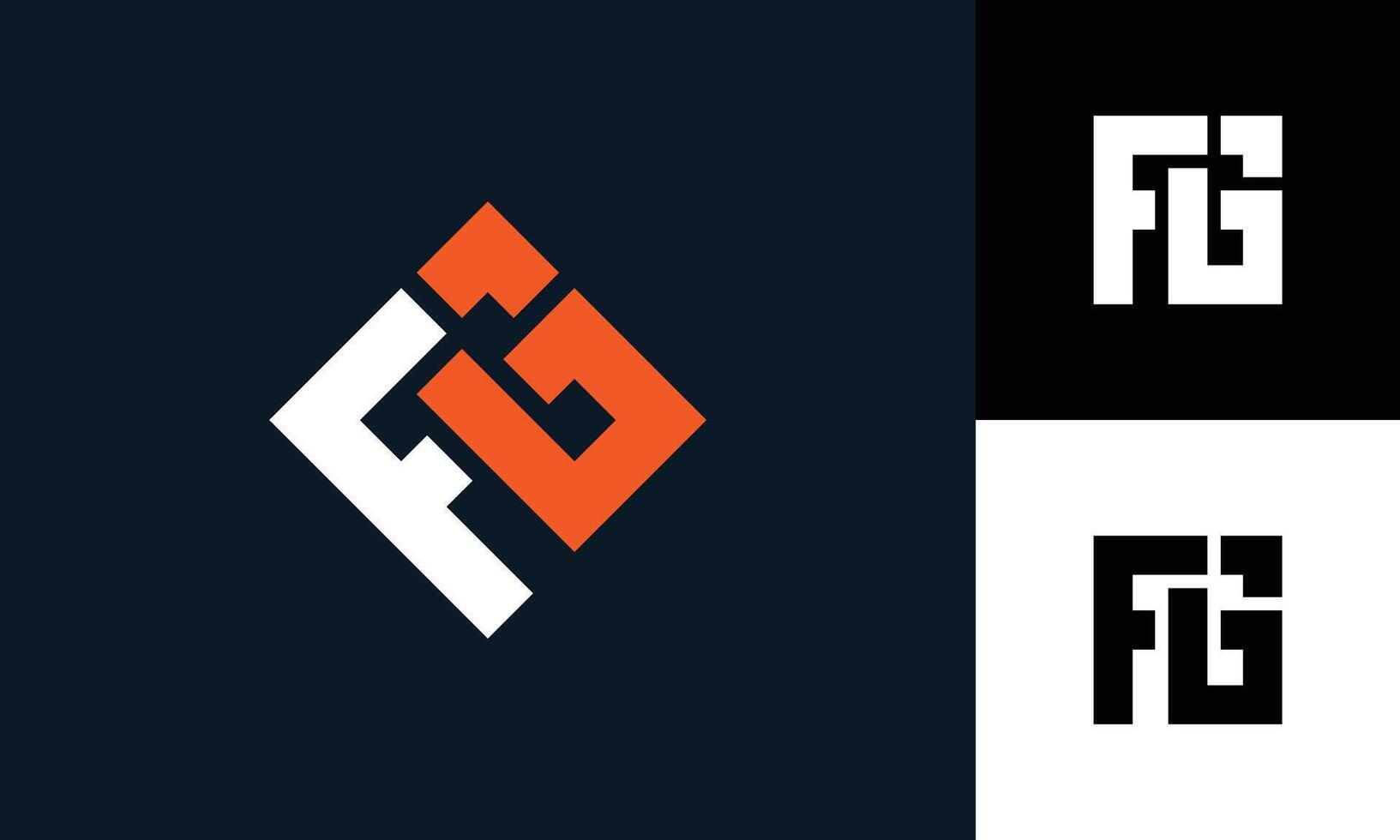 FG minimalistic monogram logo design vector