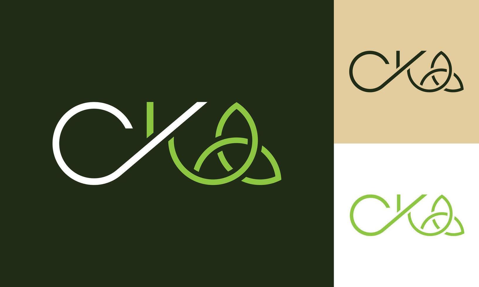 CK Celtic knot Monogram logo design vector