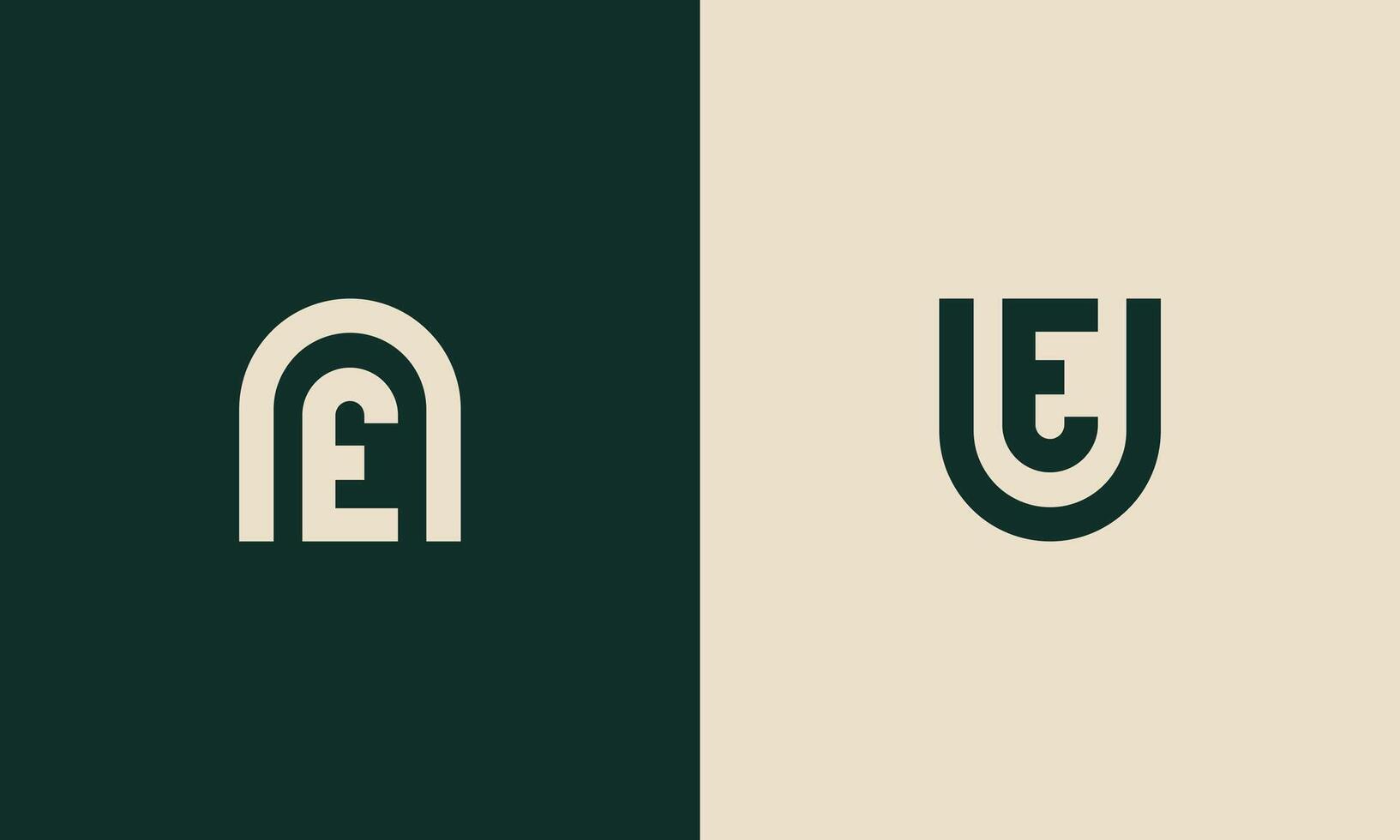 nE or Eu monogram logo design vector