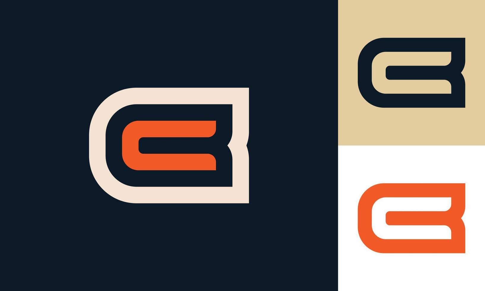 CB or BC monogram logo design vector