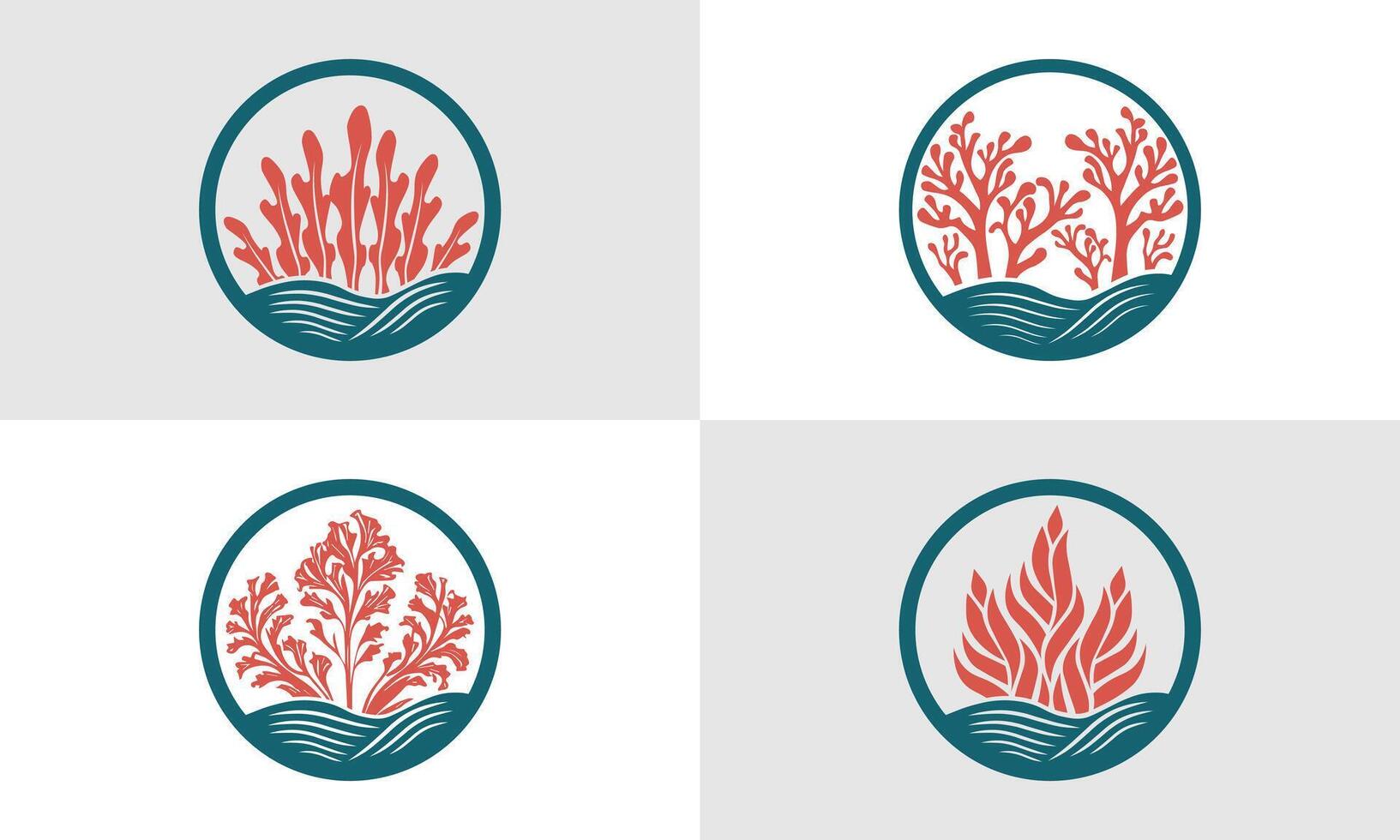 Modern and minimalistic Seaweed logo design vector