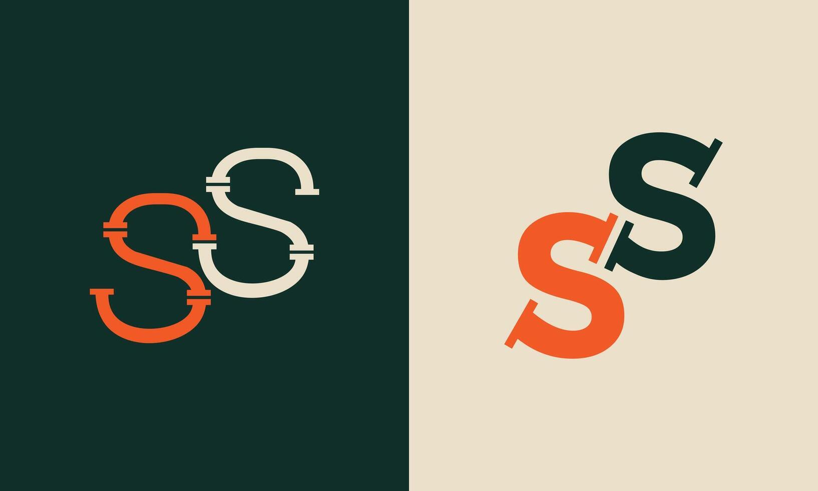 SS Plumbing Minimalistic monogram logo design vector