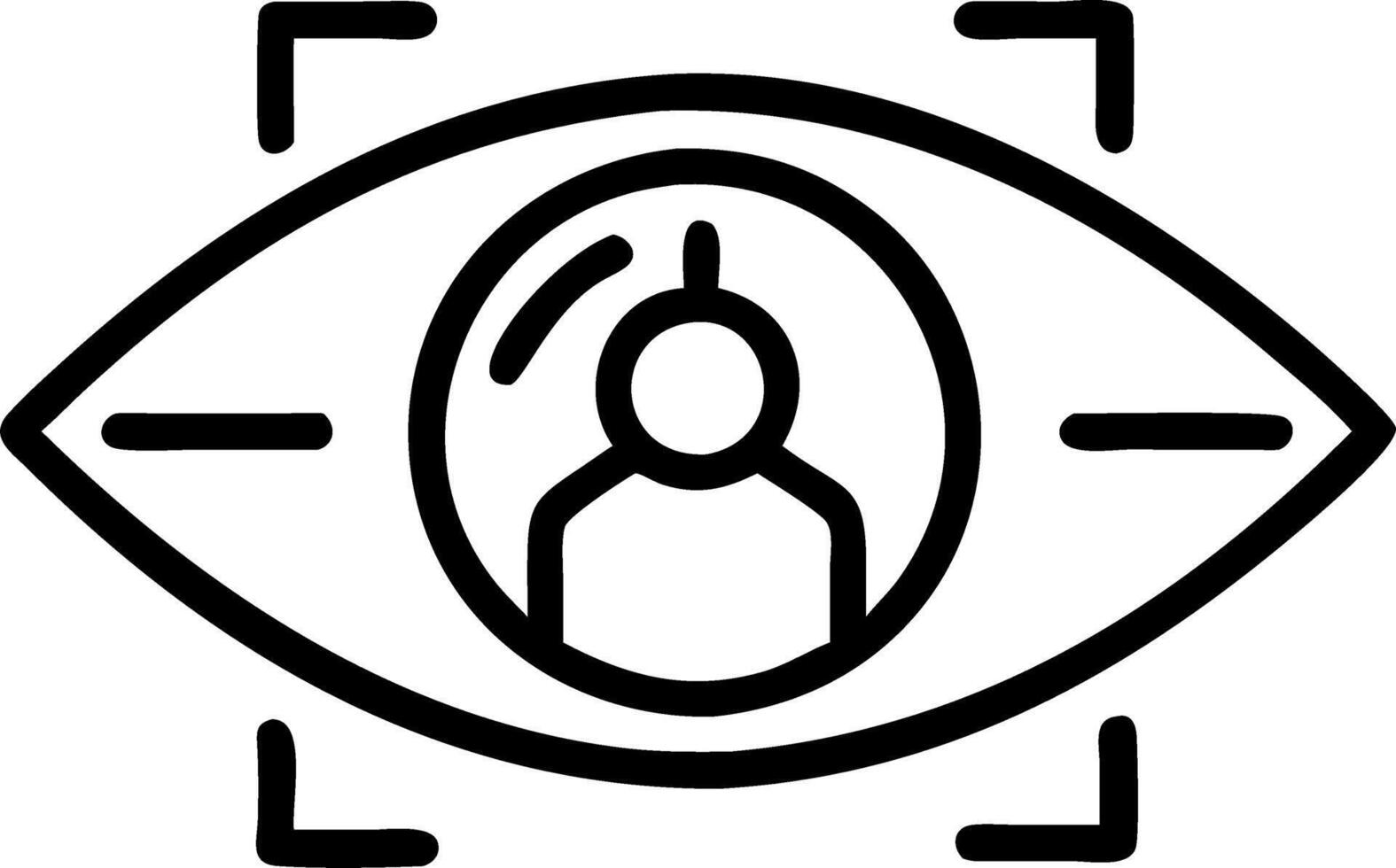A black and white image of a person looking into a camera vector