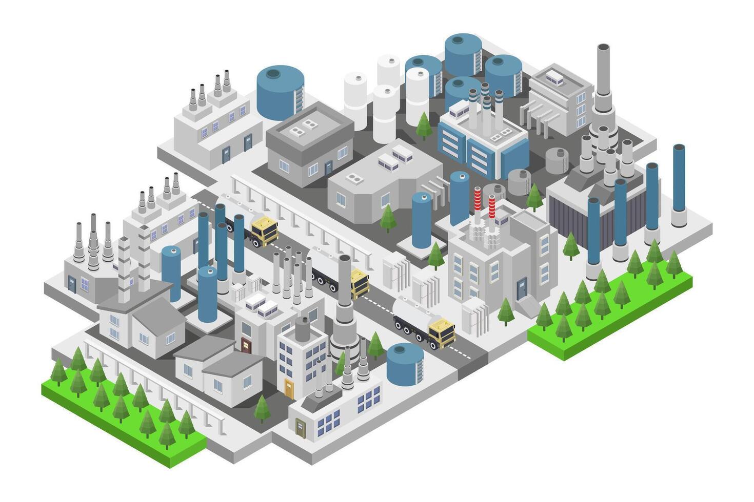 An Industrial factory isometric illustration vector