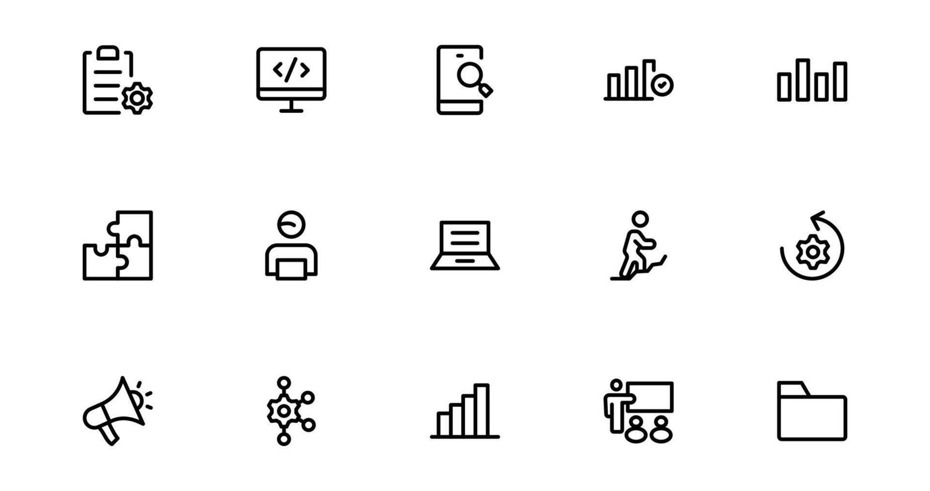 Ultimate Tech and Development Symbols Set. Minimal, Professionals vector