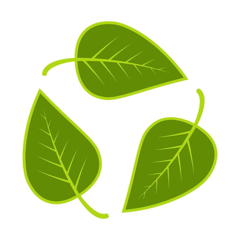 Green Leaves Recycling Symbol Representing Ecology and Sustainable Environment Concept vector