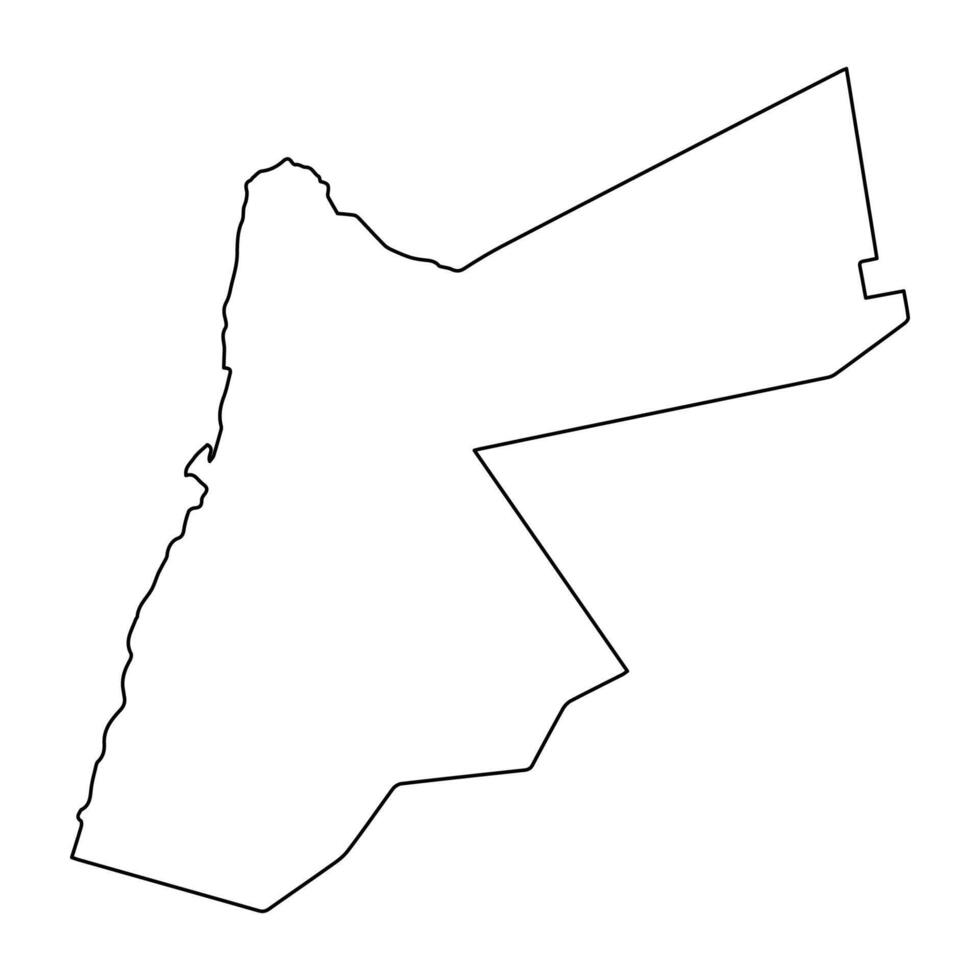 Simple outline map of Jordan isolated on white background vector