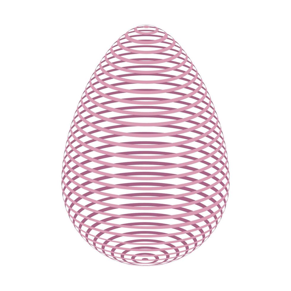 Pink Egg Sphere, 3D egg form made concentric pink spirals vector