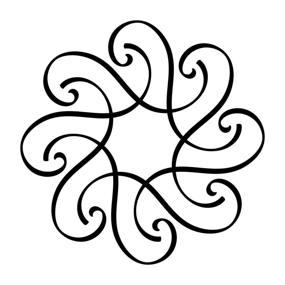 Intricate swirling floral mandala design forming a circular spiral pattern vector