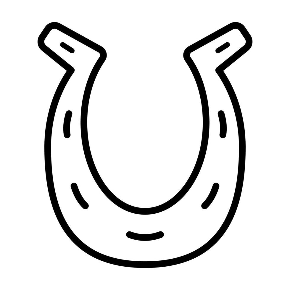 Lucky Horseshoe Simple Black Line Icon Symbol for Good Fortune vector